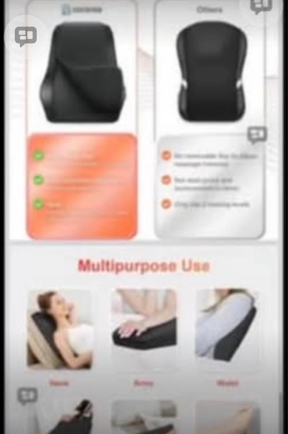 Shiatsu Massage Pillow with Heat - photo 4