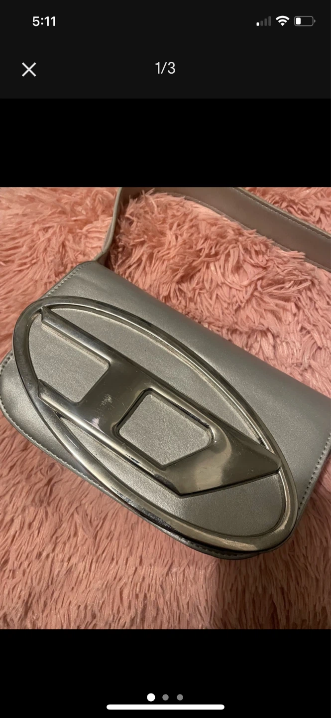 Diesel Silver Shoulder Bag with Large D Logo - photo 2
