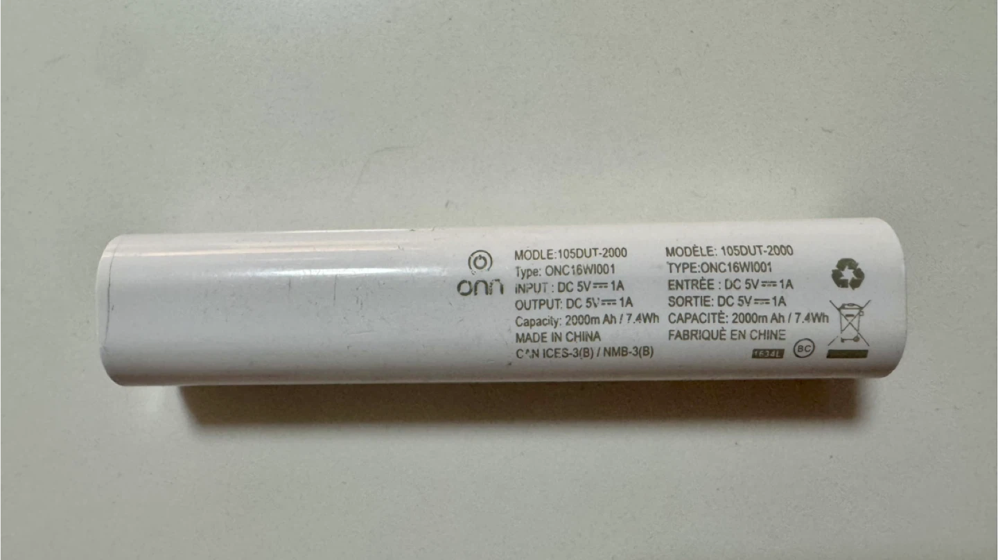 Onn 2000mAh Portable Power Bank with Cable - photo 2