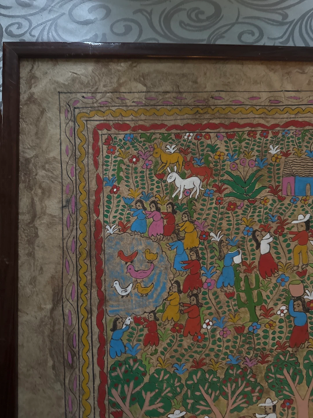 Framed Folk Art Painting - photo 3