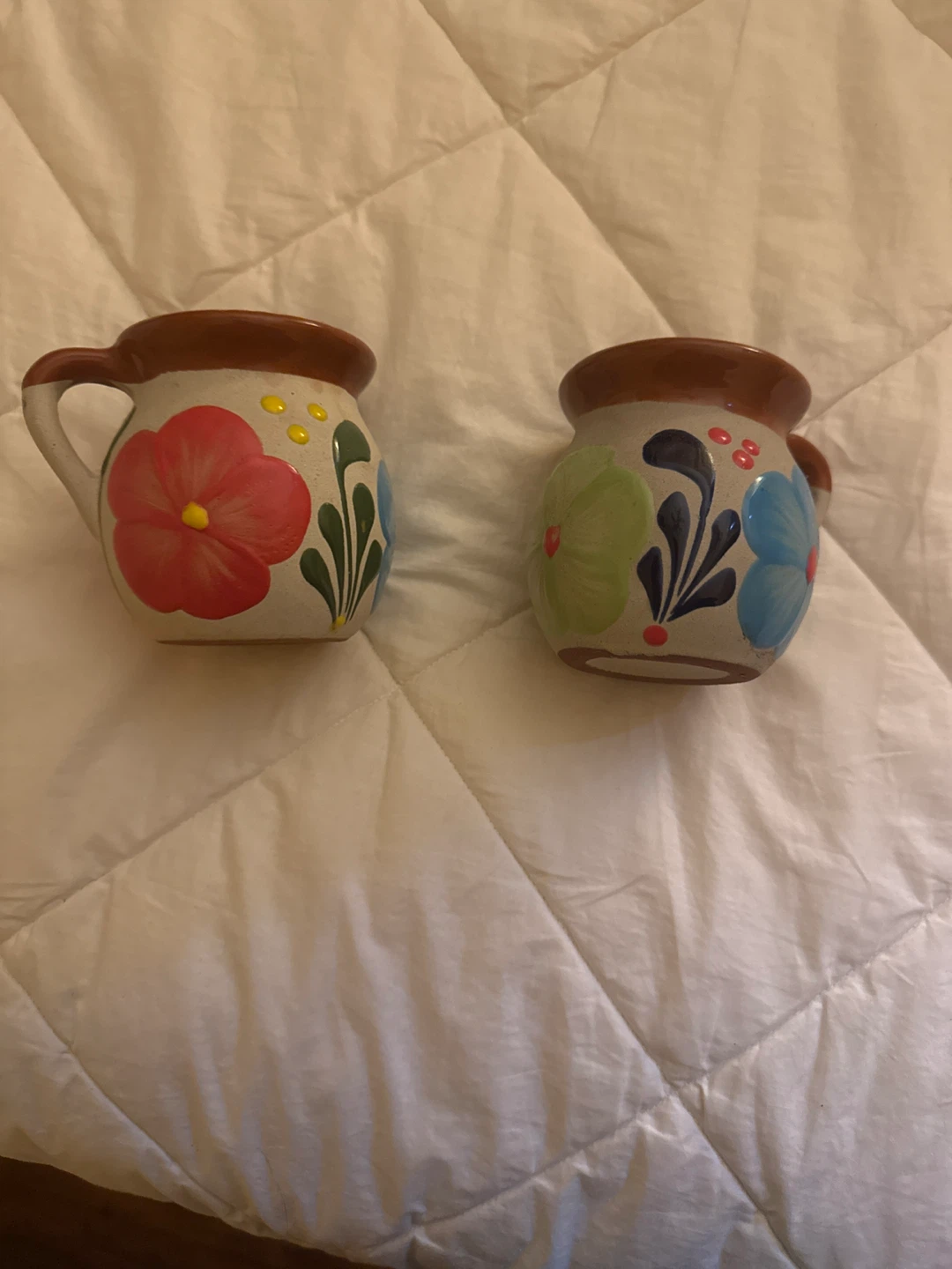 Set of 2 Hand-Painted Ceramic Mugs