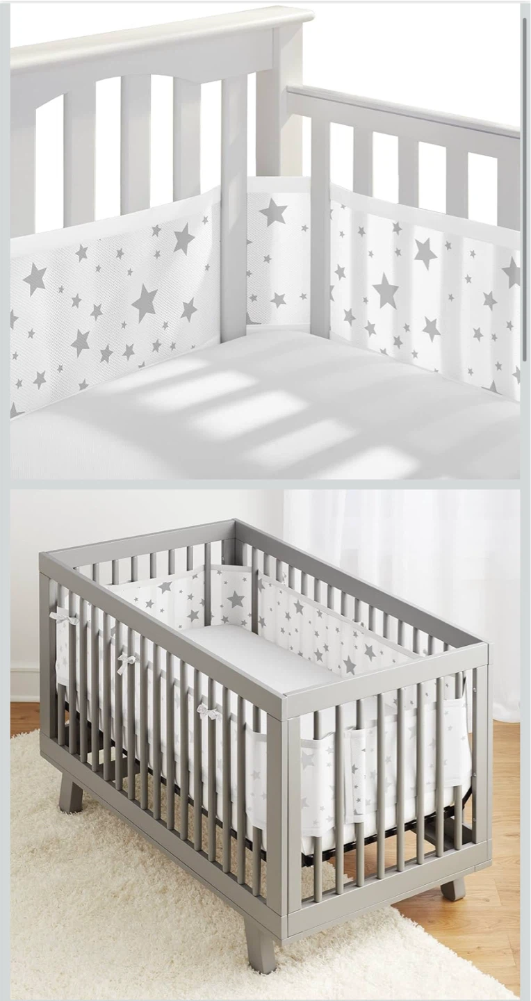 Breathable Mesh Crib Liner - Starlight - photo 2