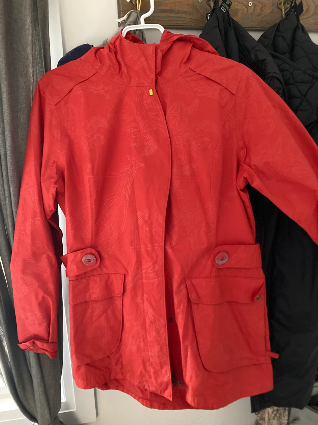Lole Red Hooded rain jacket  Size M (8-10) - photo 2