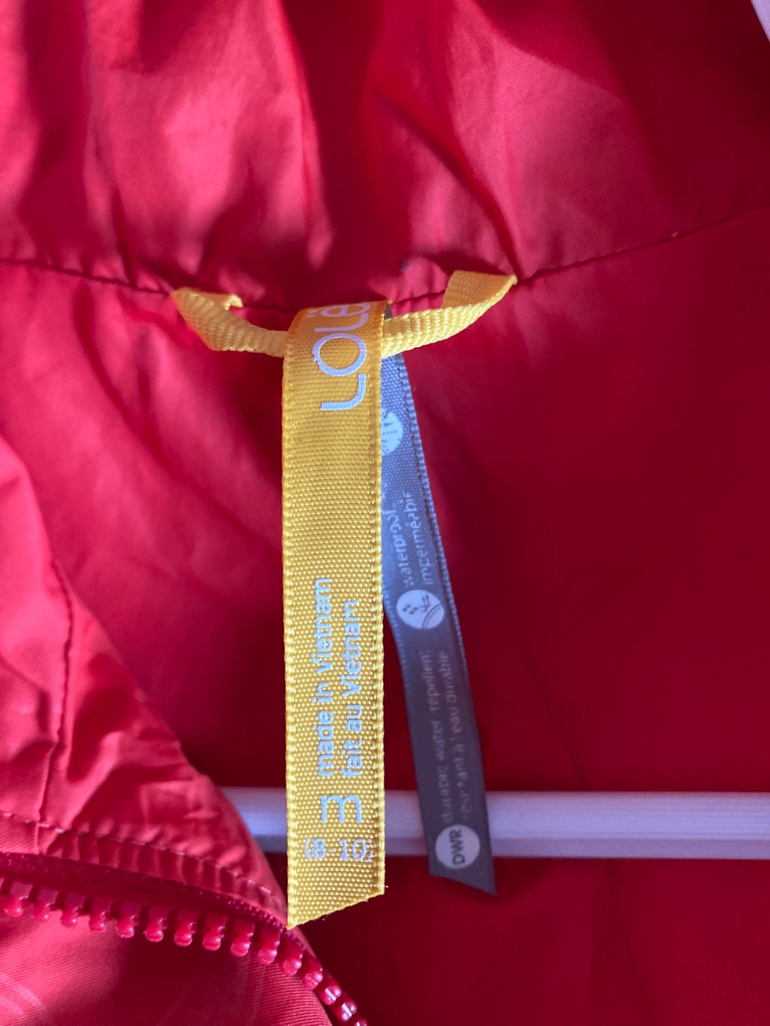 Lole Red Hooded rain jacket  Size M (8-10) - photo 3