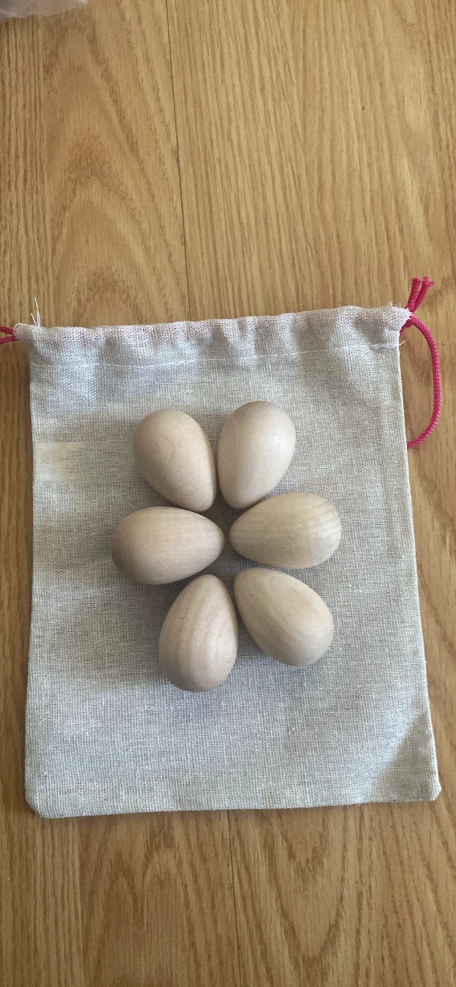 Set of 6 Montessori Wooden Eggs with Storage Bag - photo 2