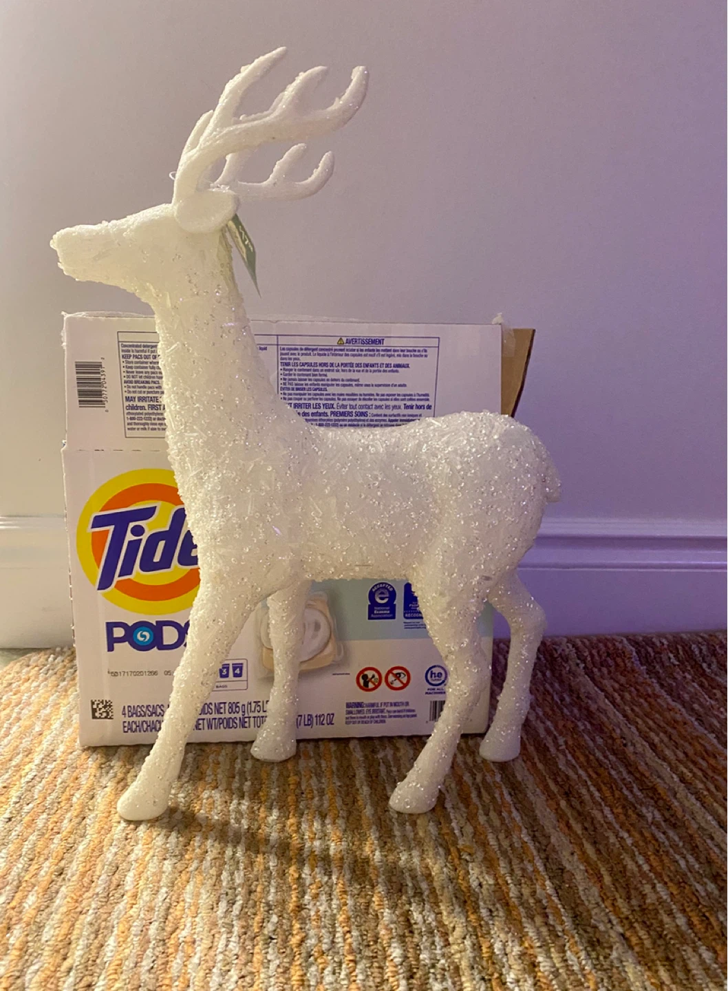 Glitter Reindeer Christmas Decoration new with tag