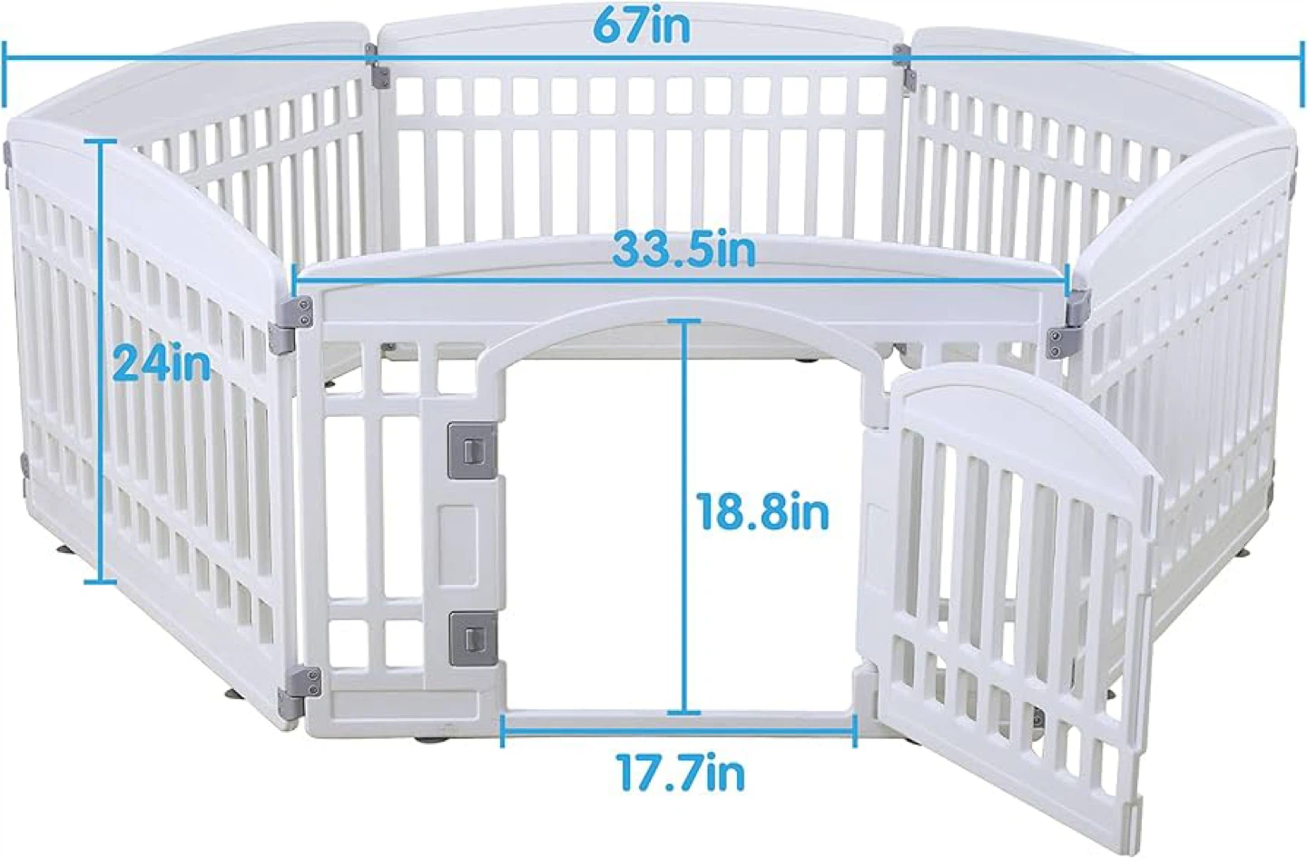 Gupamiga 6 Panel Pet Playpen - White - photo 3