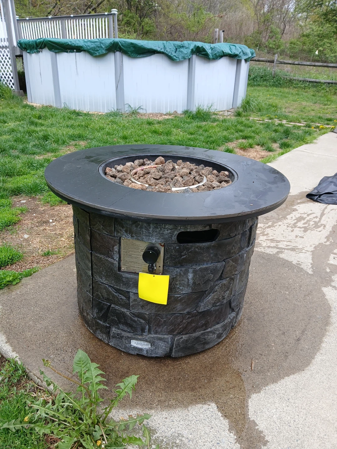 Stone-look Propane Fire Pit