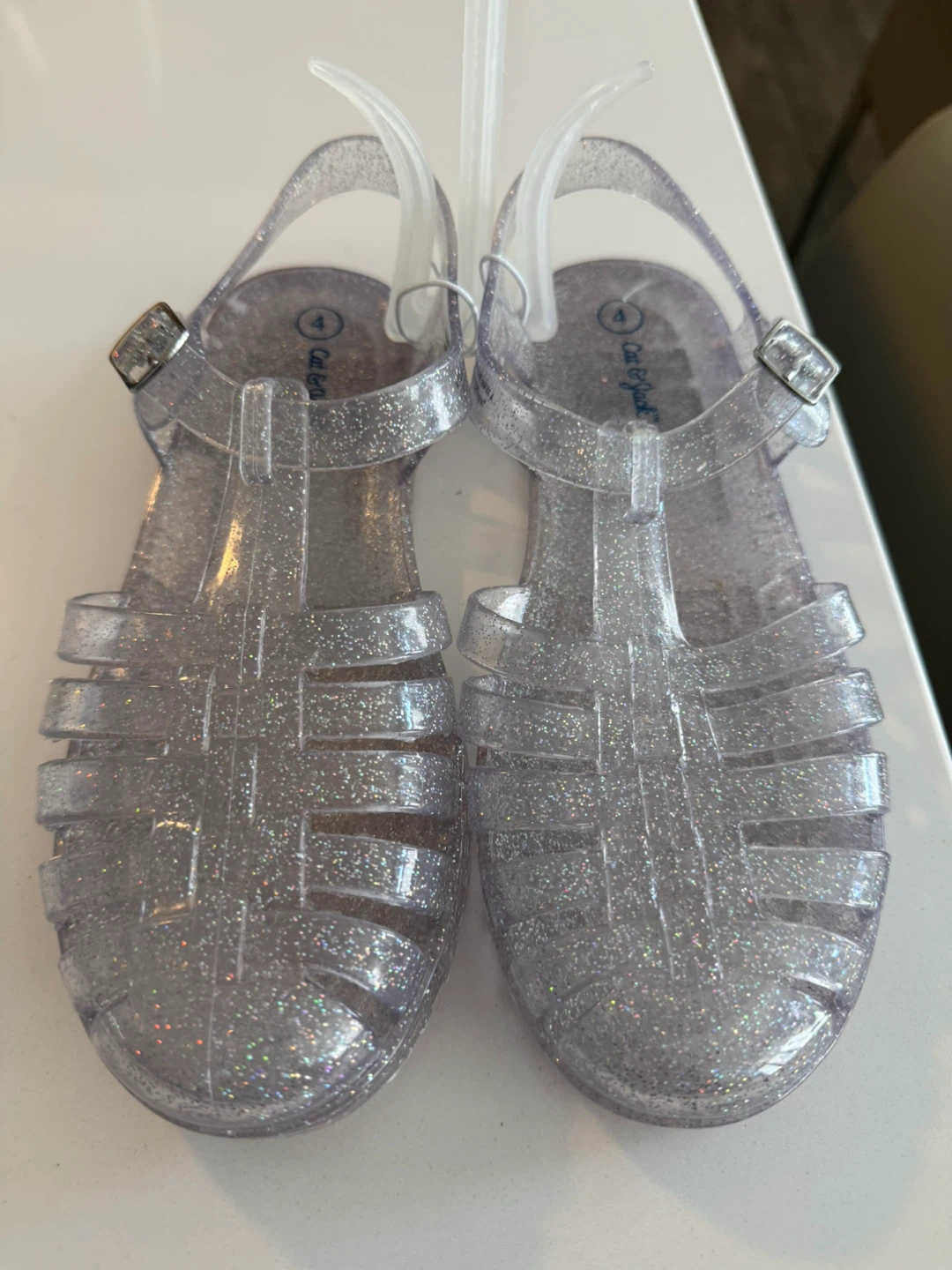 Women’s Cat & Jack Glitter Jelly Sandals Size 4