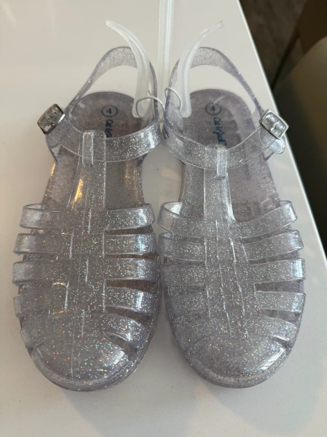 Women’s Cat & Jack Glitter Jelly Sandals Size 4