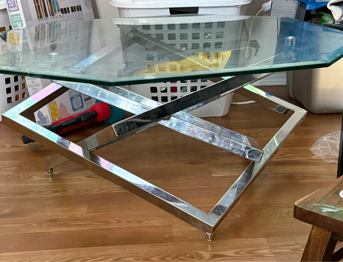 Glass and Chrome Coffee Table