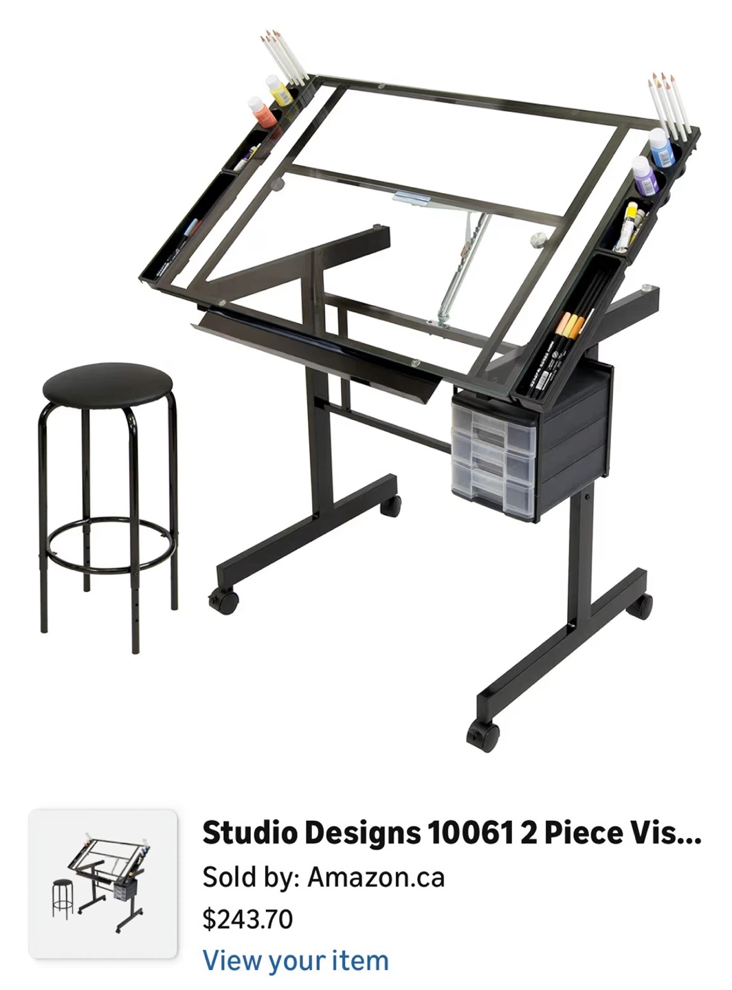 Drawing glass table