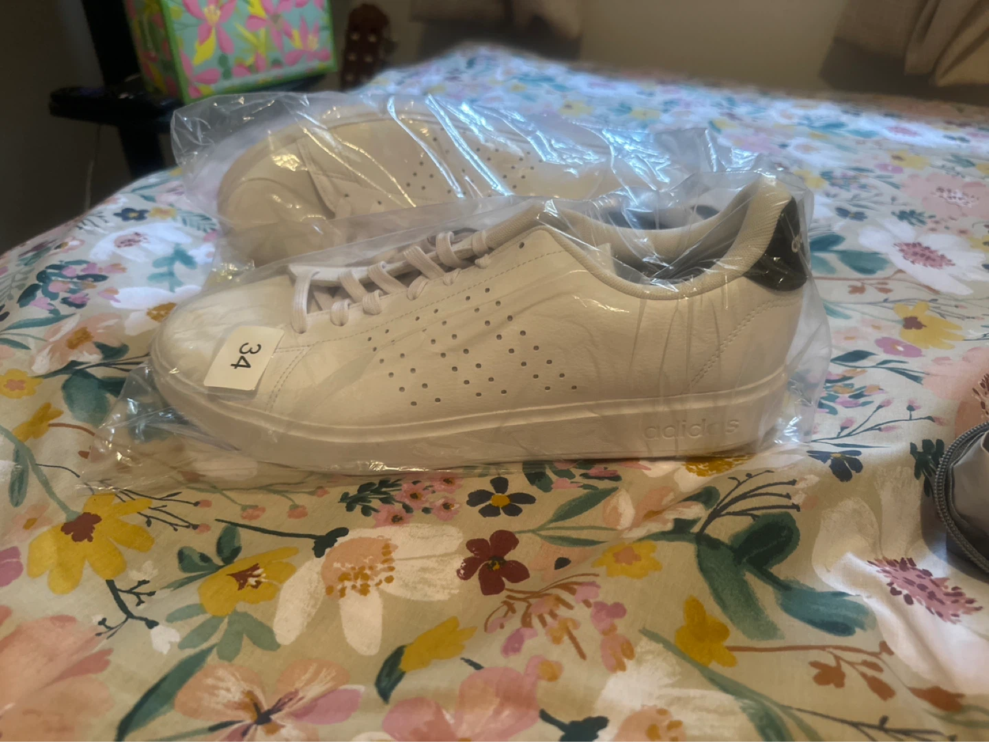 Adidas White Sneakers - Size 34