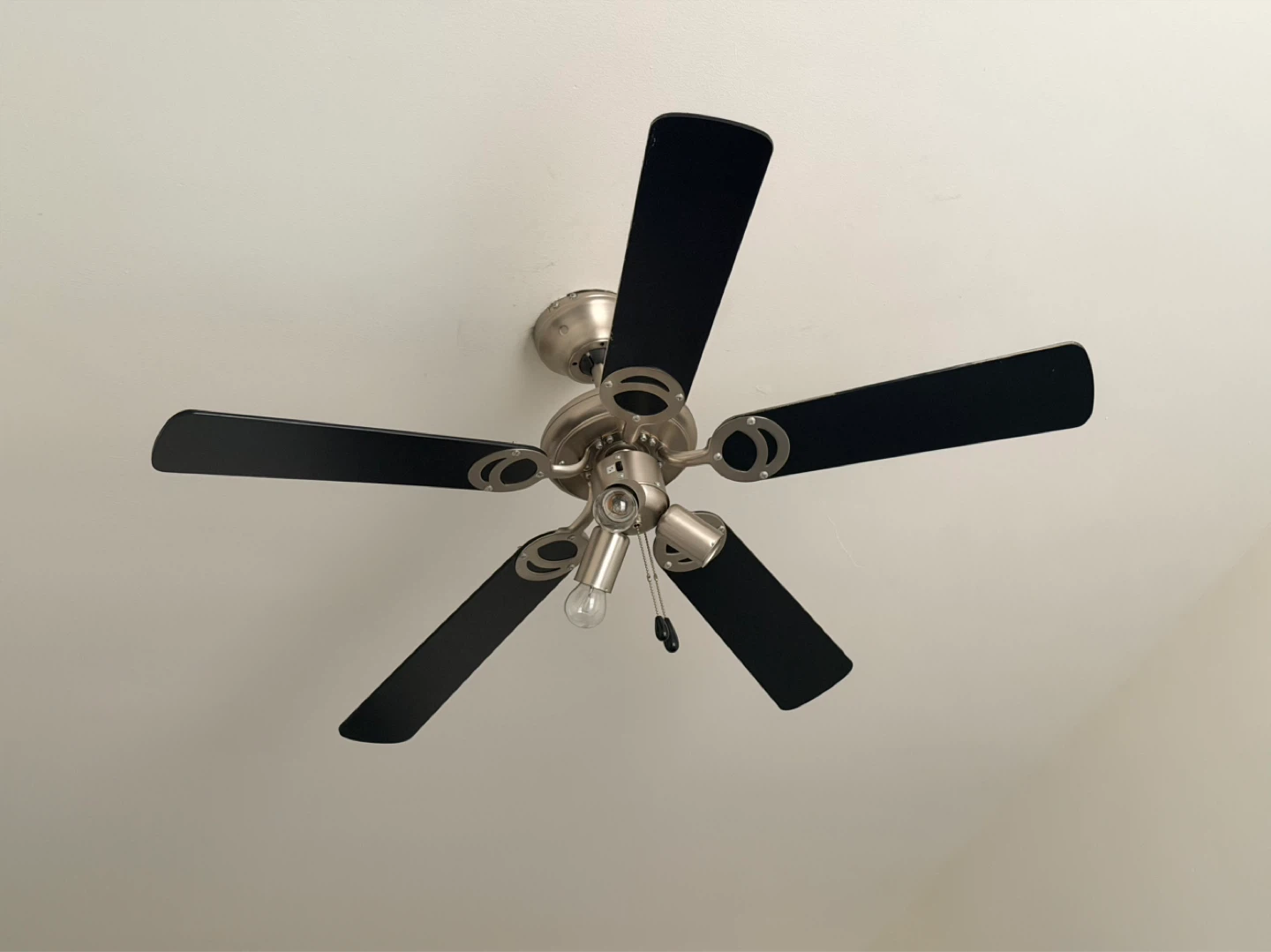 5-Blade Black Ceiling Fan with Light Fixture