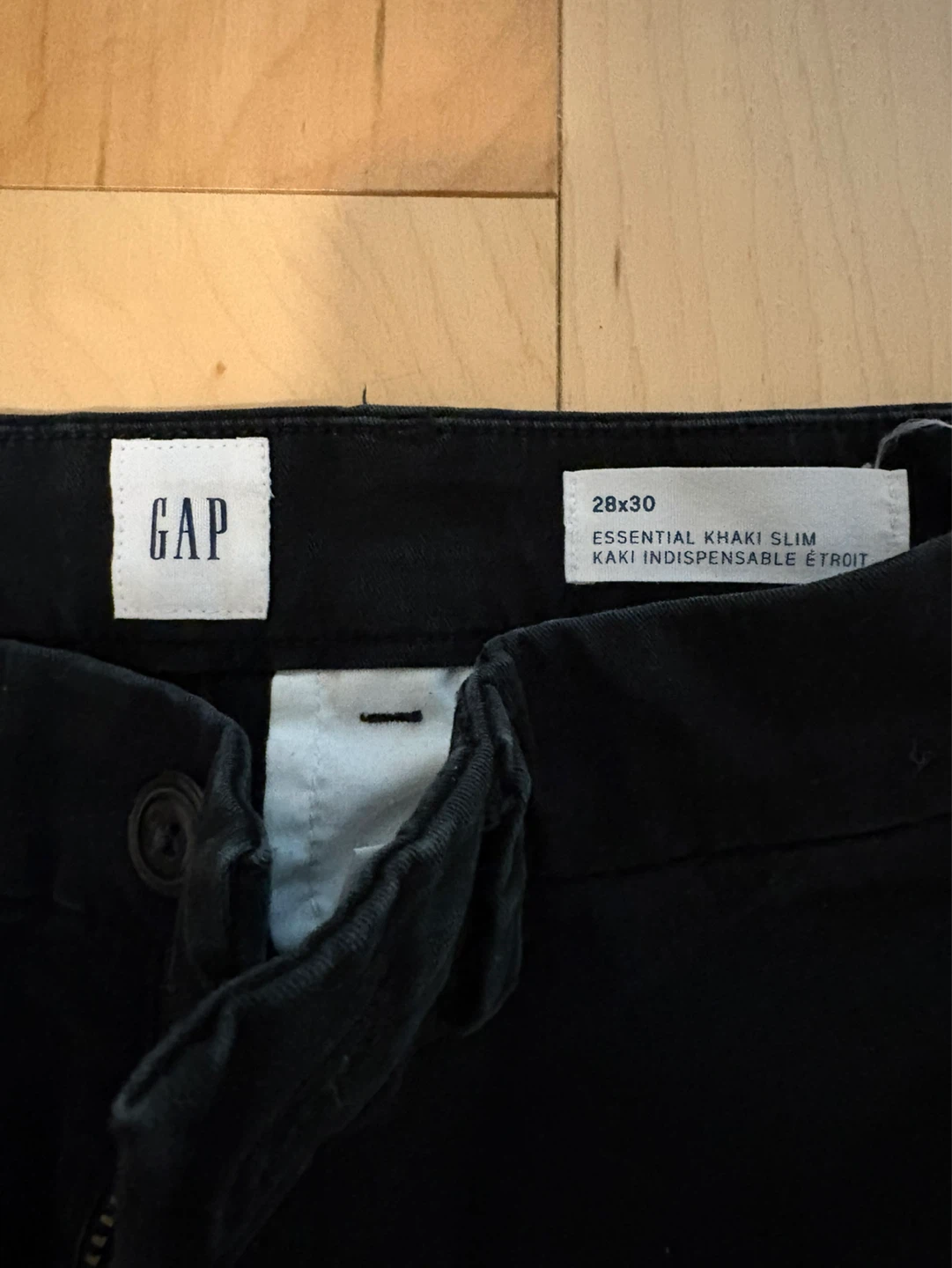 GAP Essential Khaki Slim Pants - Black - photo 2