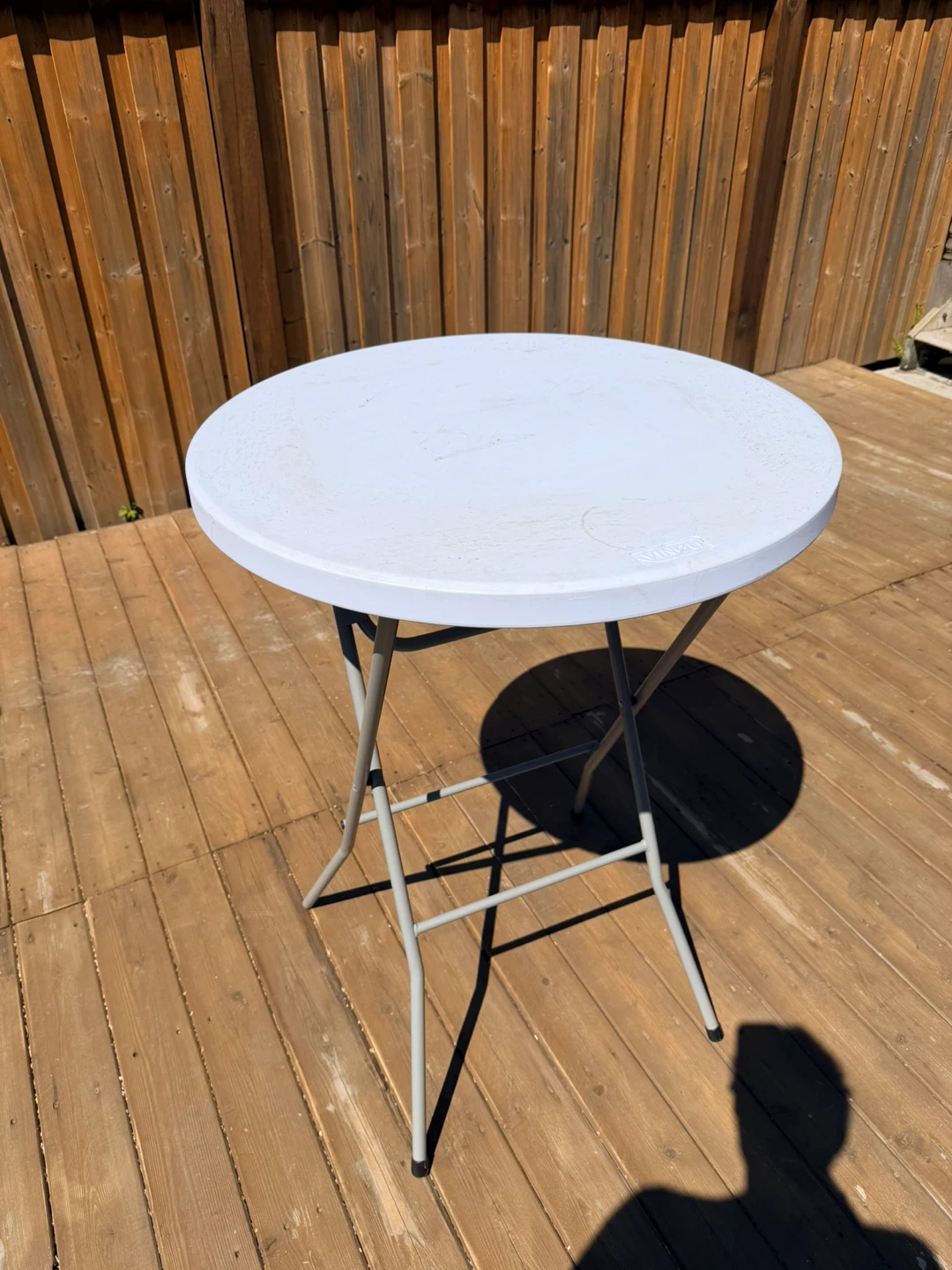 White Round Folding Table