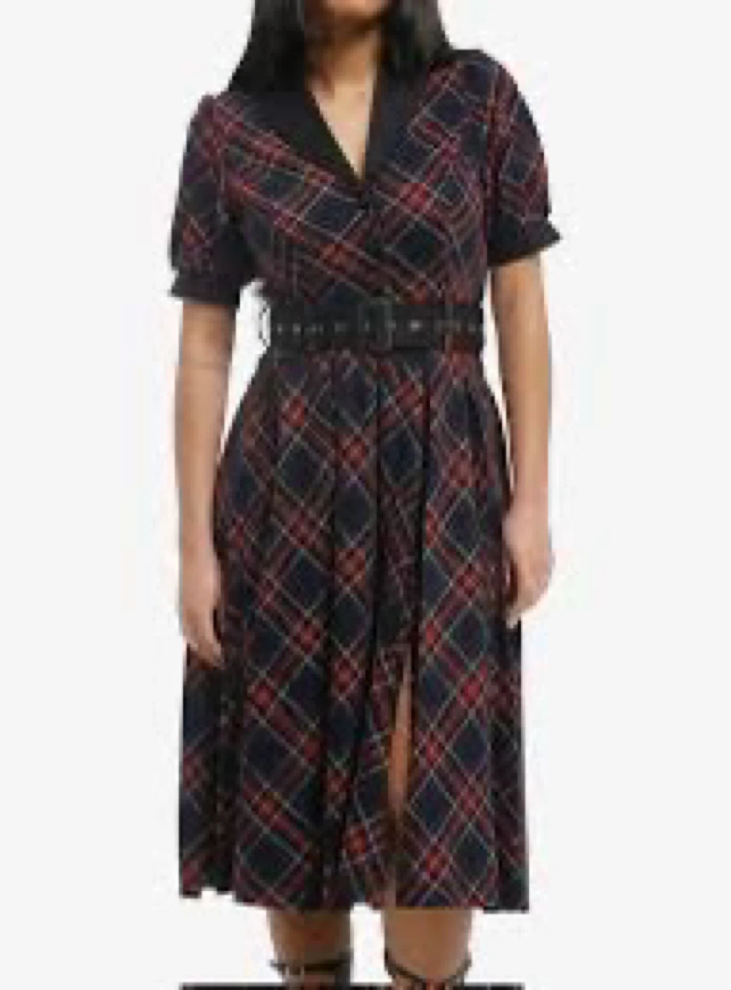 Marigold Plaid Shirt Dress