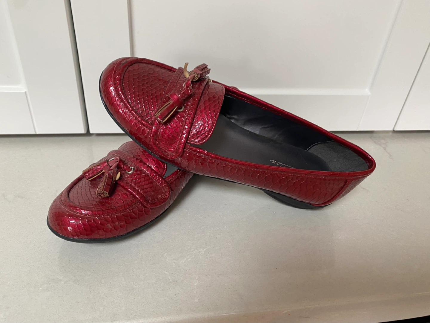 Red GINA Loafers - Size 8M