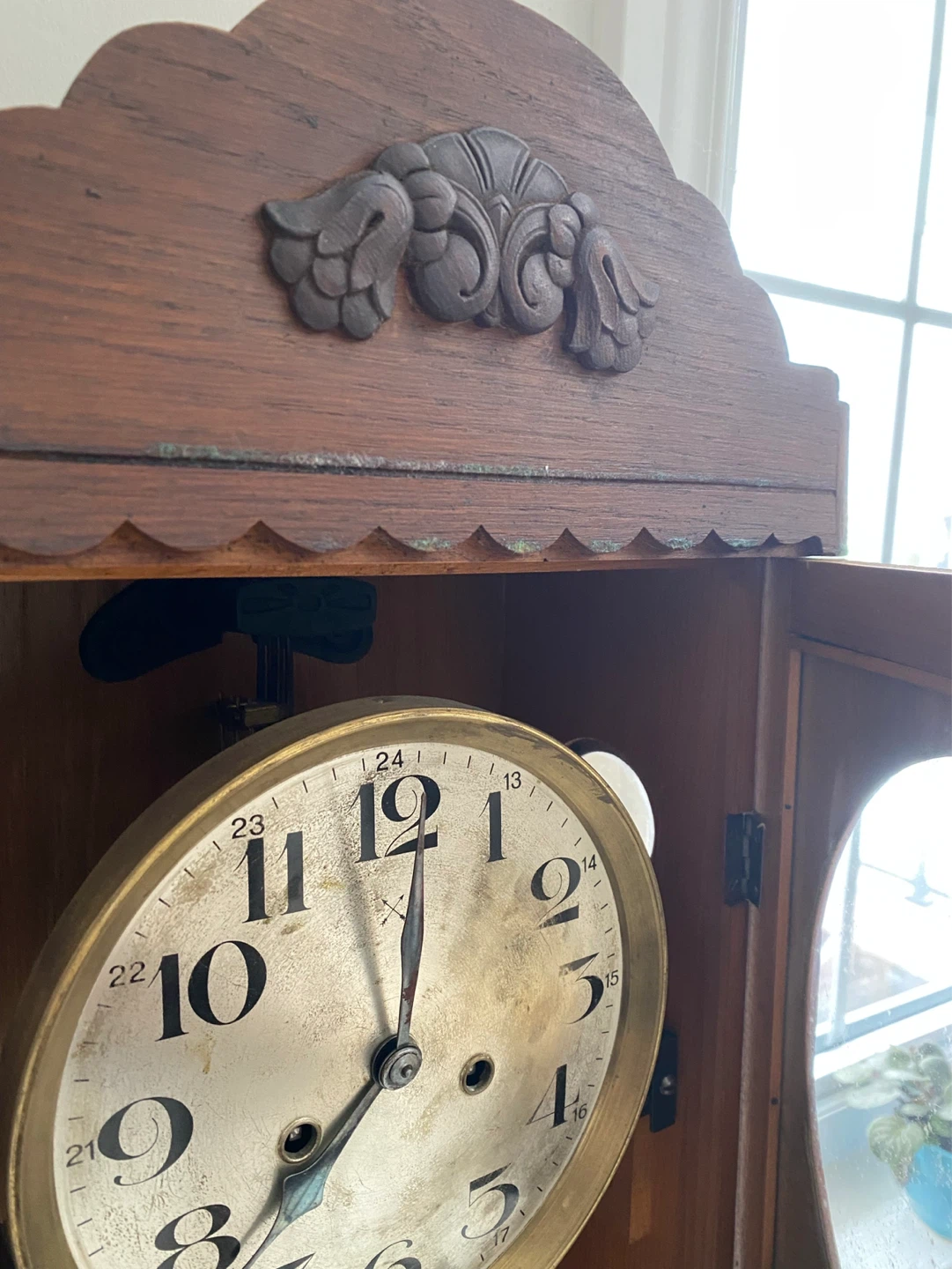 Antique Wooden Wall Clock - photo 2