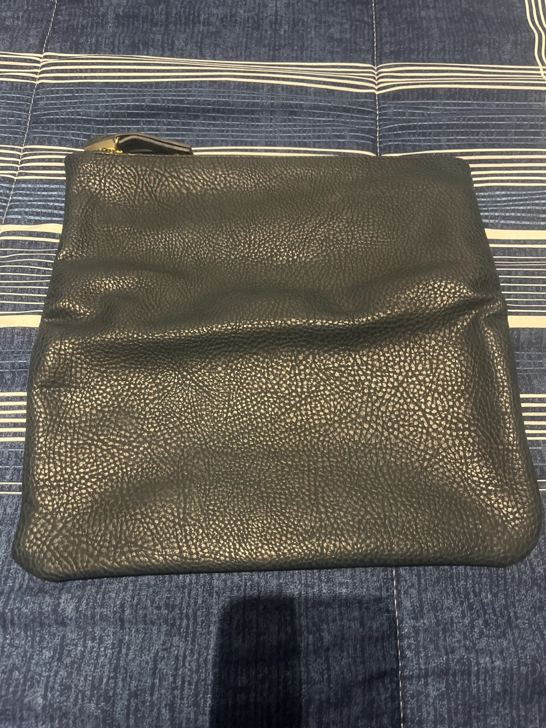 Dark blue  Faux Leather Clutch