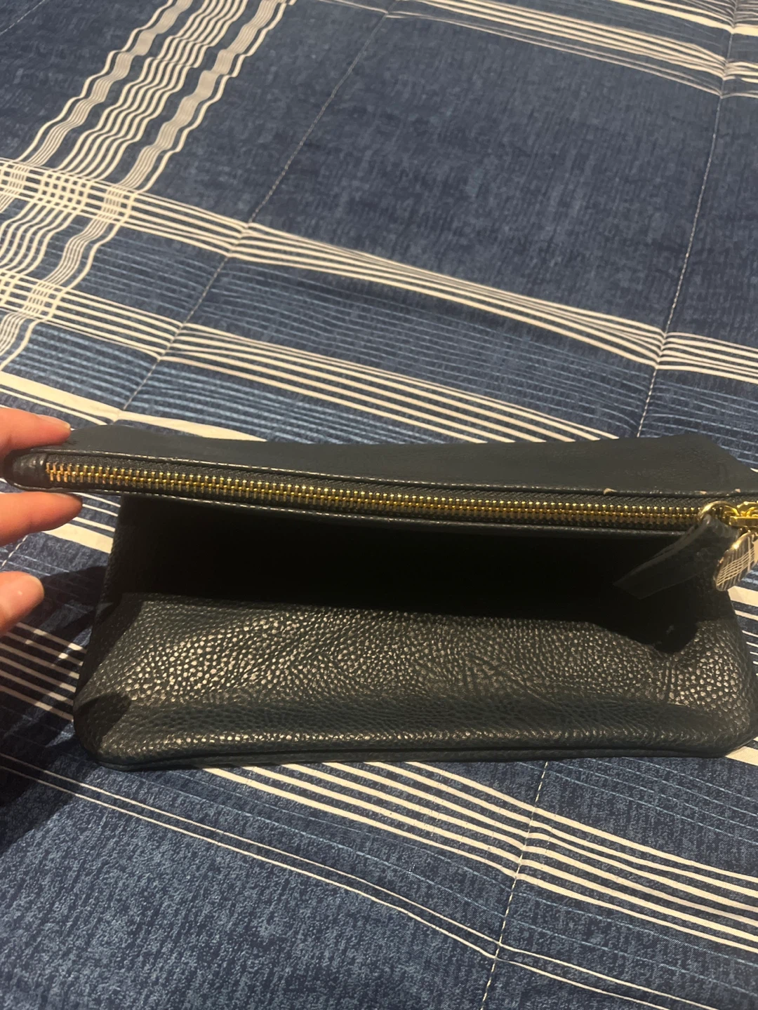 Dark blue  Faux Leather Clutch - photo 3