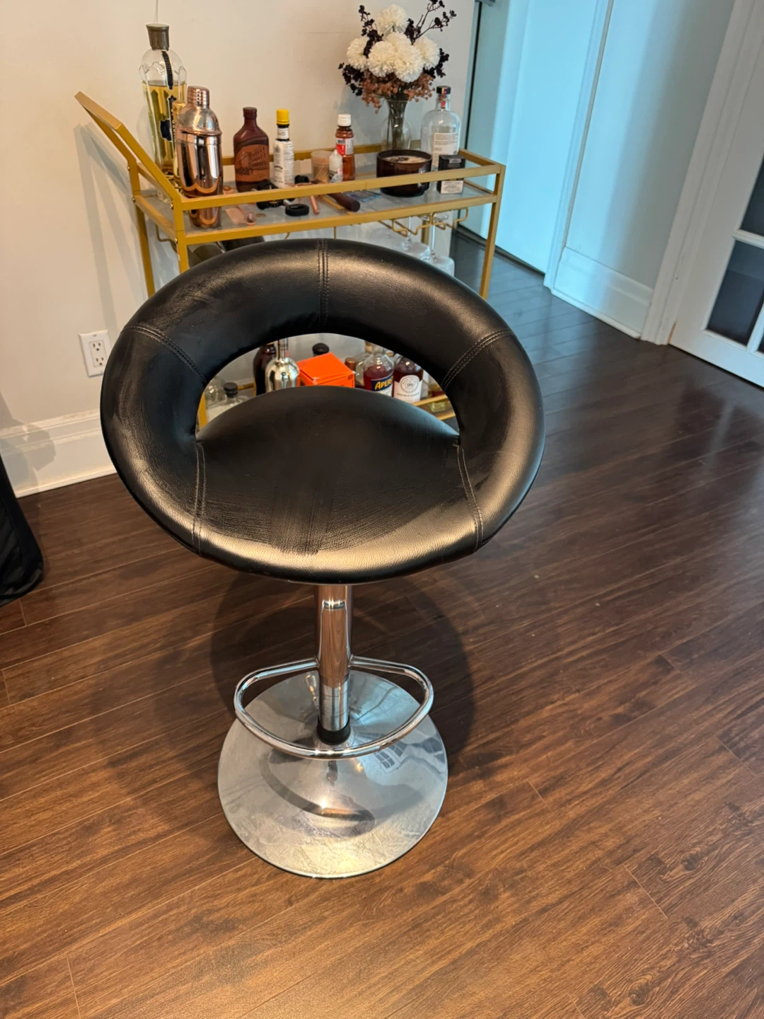 Black Swivel Bar Stool - photo 2