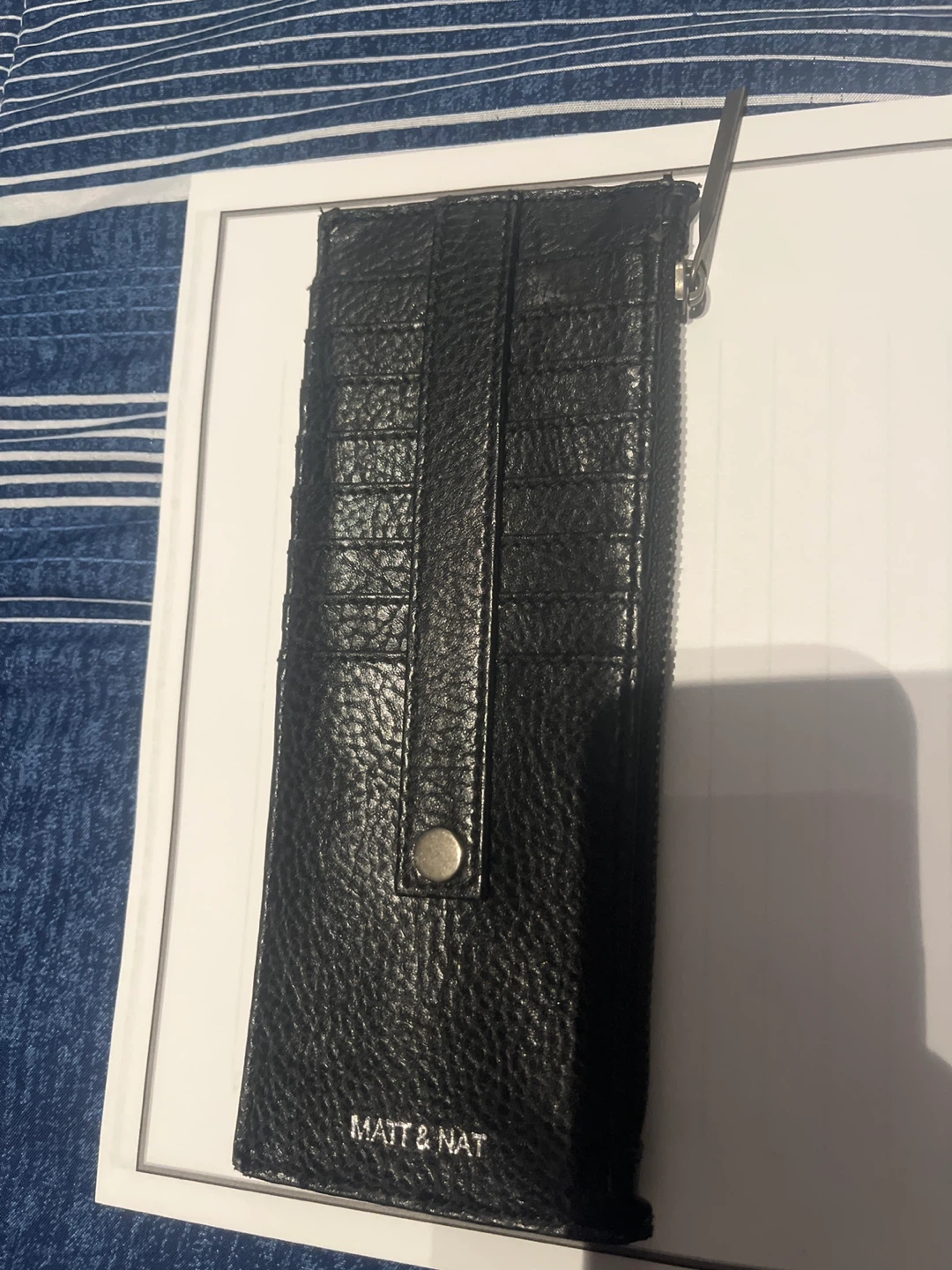New Matt & Nat Black Faux Leather Card Holder Wallet