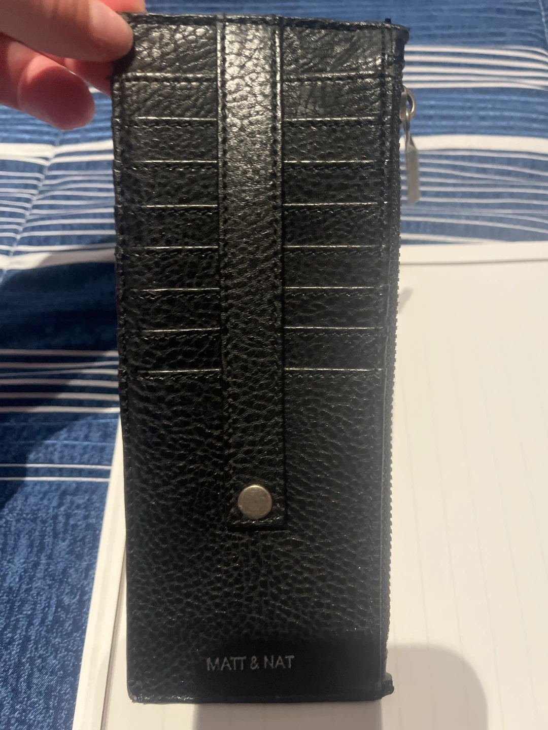 New Matt & Nat Black Faux Leather Card Holder Wallet - photo 3