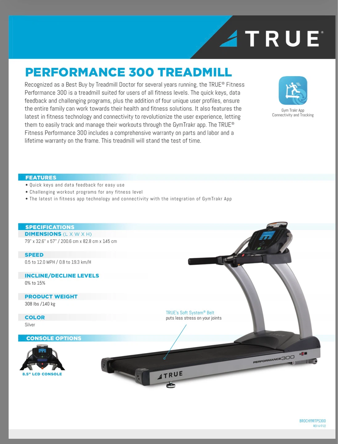 TRUE Performance 300 Treadmill - photo 3