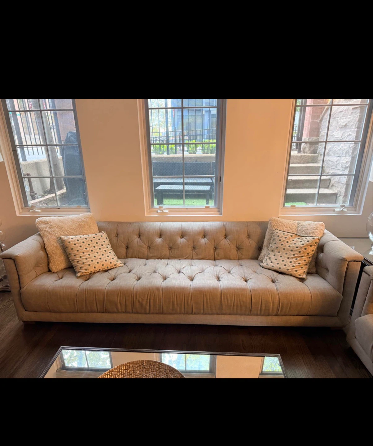 Tufted Upholstered Sofa and Armchair Set - photo 2