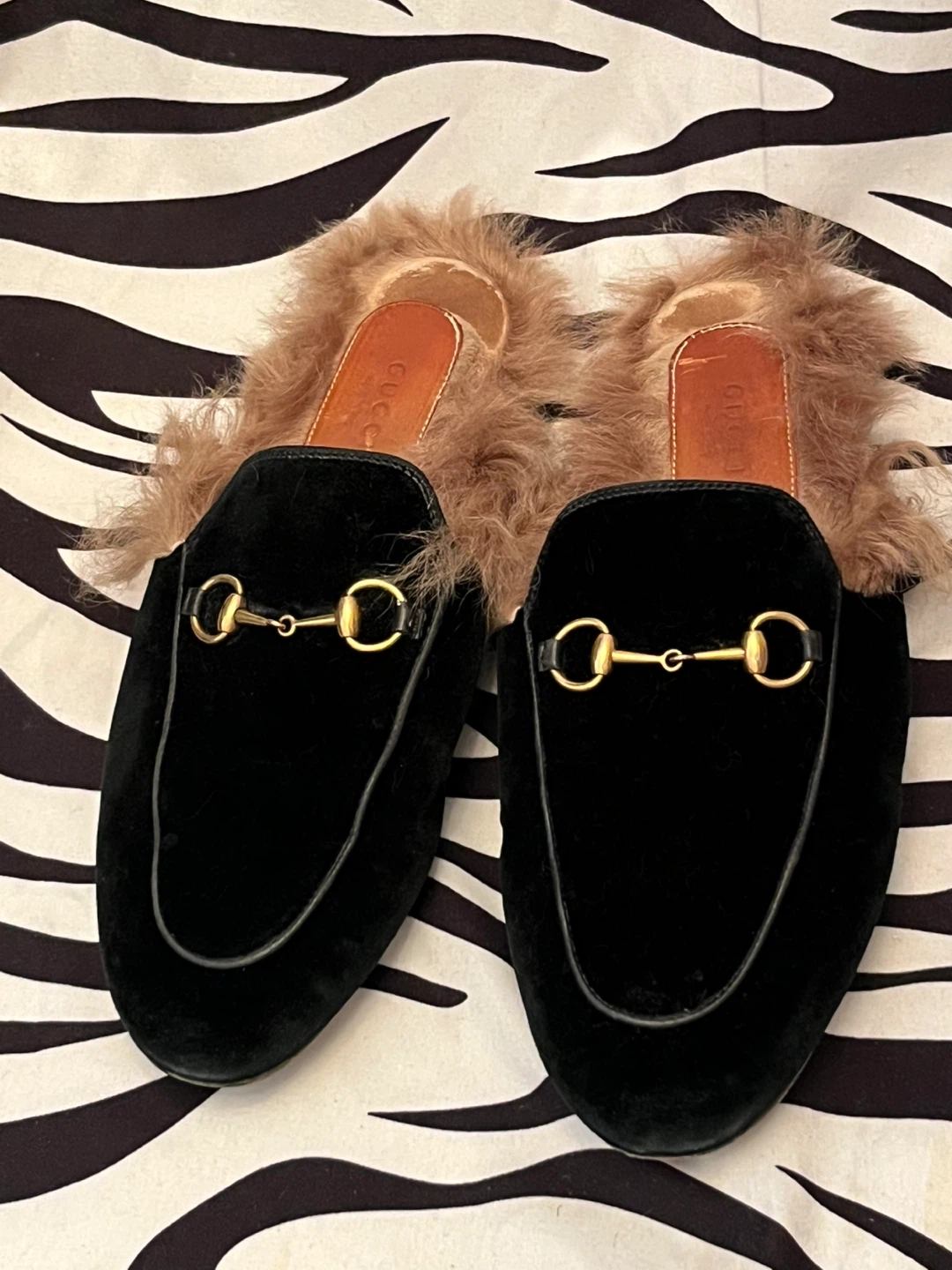 🖤 Gucci Princetown black velvet fur-lined mules 🖤 - photo 3