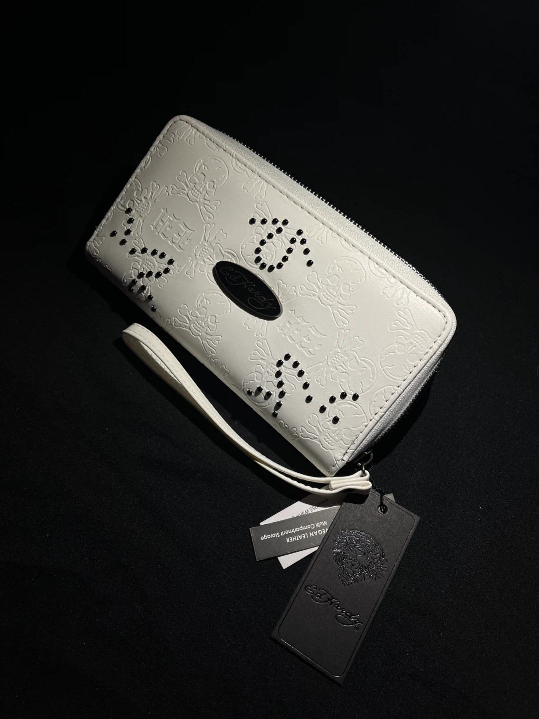 Ed Hardy White Skull & Crossbones Purse