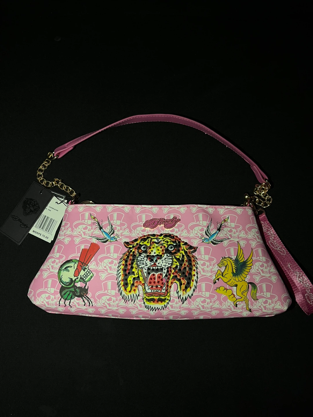 Ed Hardy Pink Tiger & Skulls Purse - photo 2