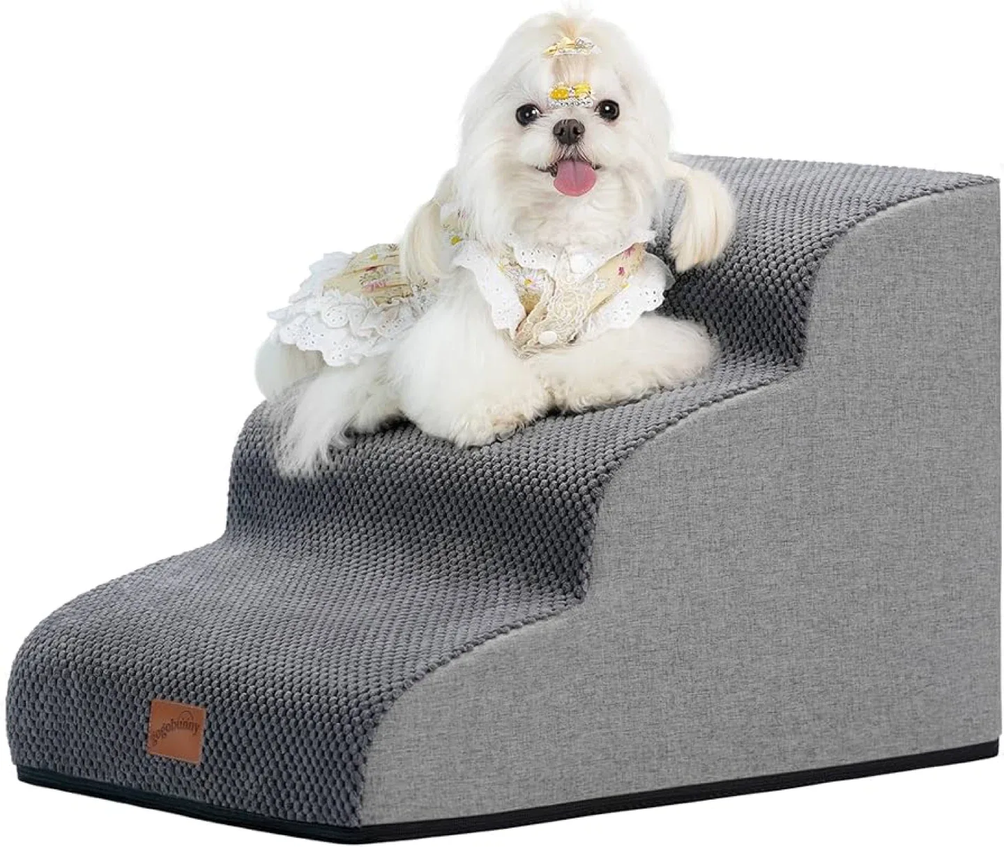 GoGoBunny Ramp Dog Stairs - 3-Step, Grey - BNIB