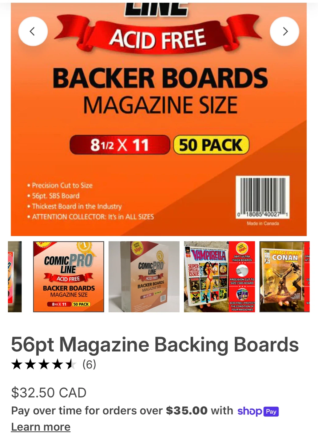 ComicPro Line Acid Free Magazine Back Boards - photo 4