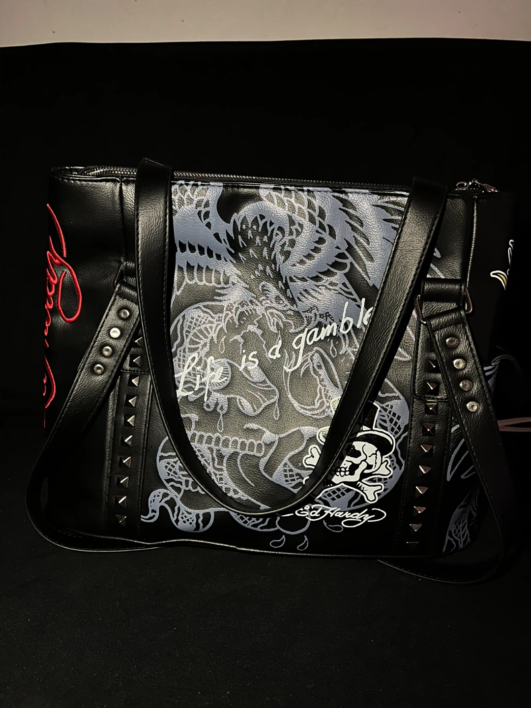 Ed Hardy "Life is a Gamble" Tote Bag - photo 4