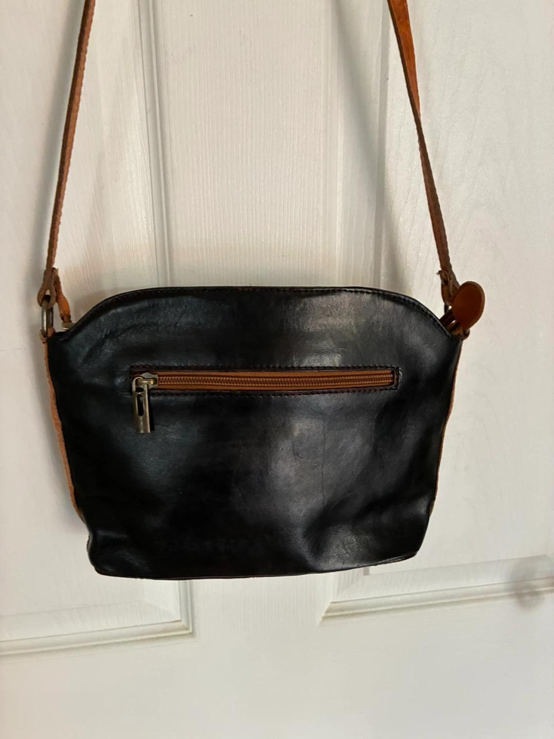 Black/brown/beige Leather Crossbody-made in Italy - photo 2