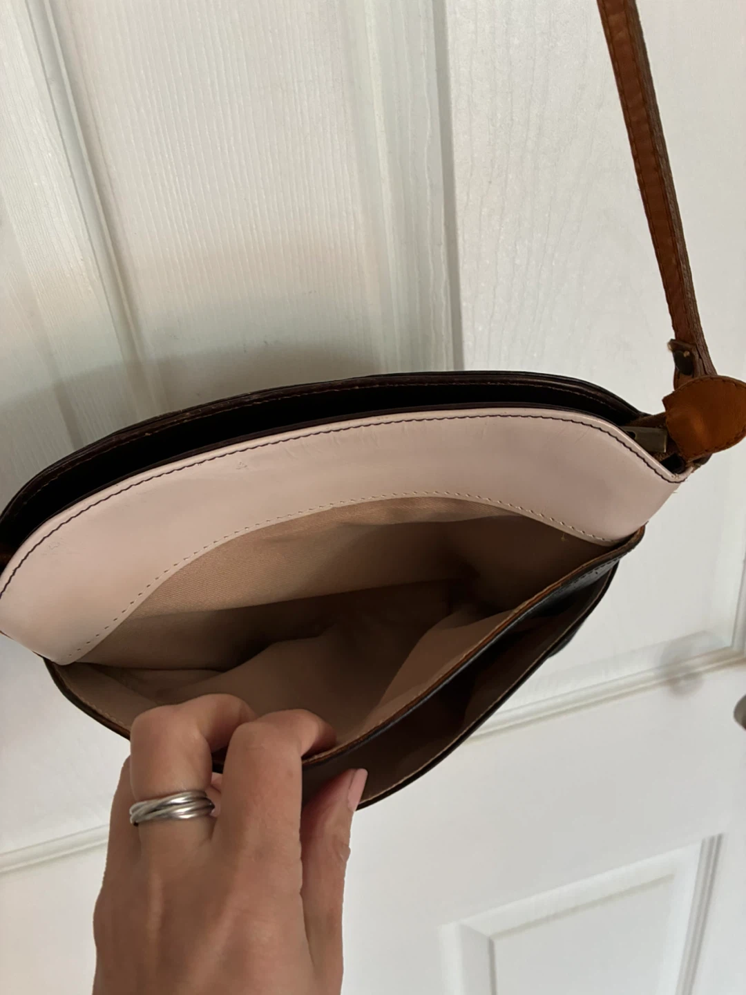 Black/brown/beige Leather Crossbody-made in Italy - photo 4