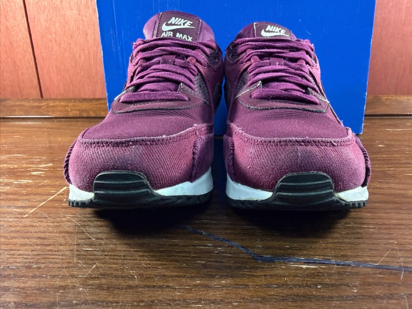 Nike Air Max 90 Bordeaux Purple Corduroy Womens Sneakers Sz US 8 - photo 4