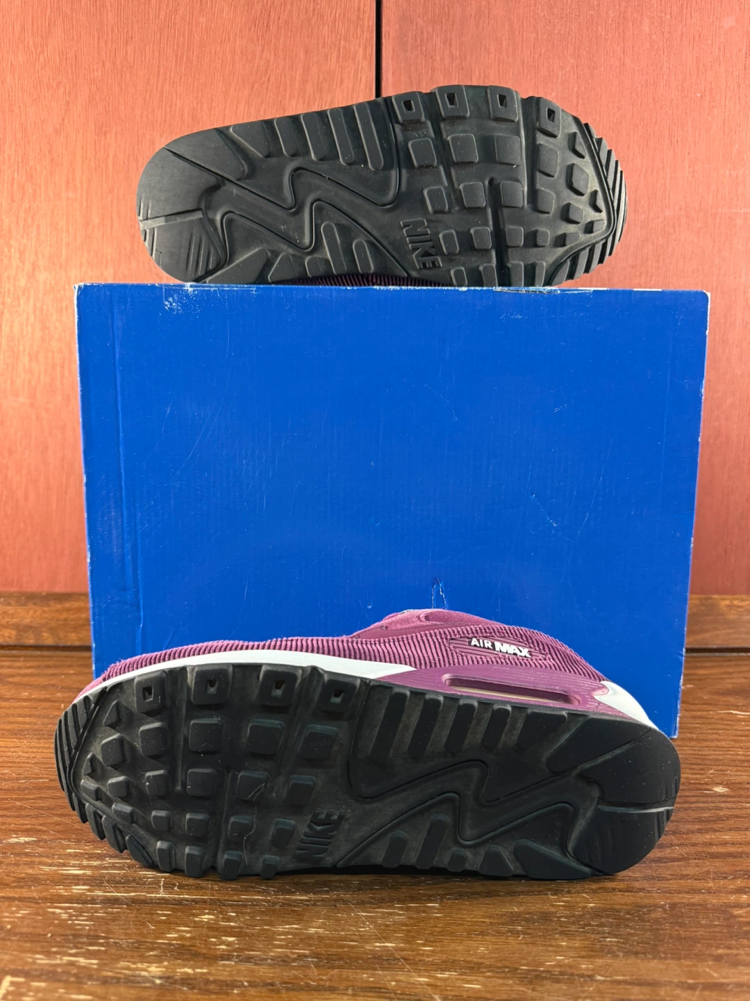 Nike Air Max 90 Bordeaux Purple Corduroy Womens Sneakers Sz US 8 - photo 3