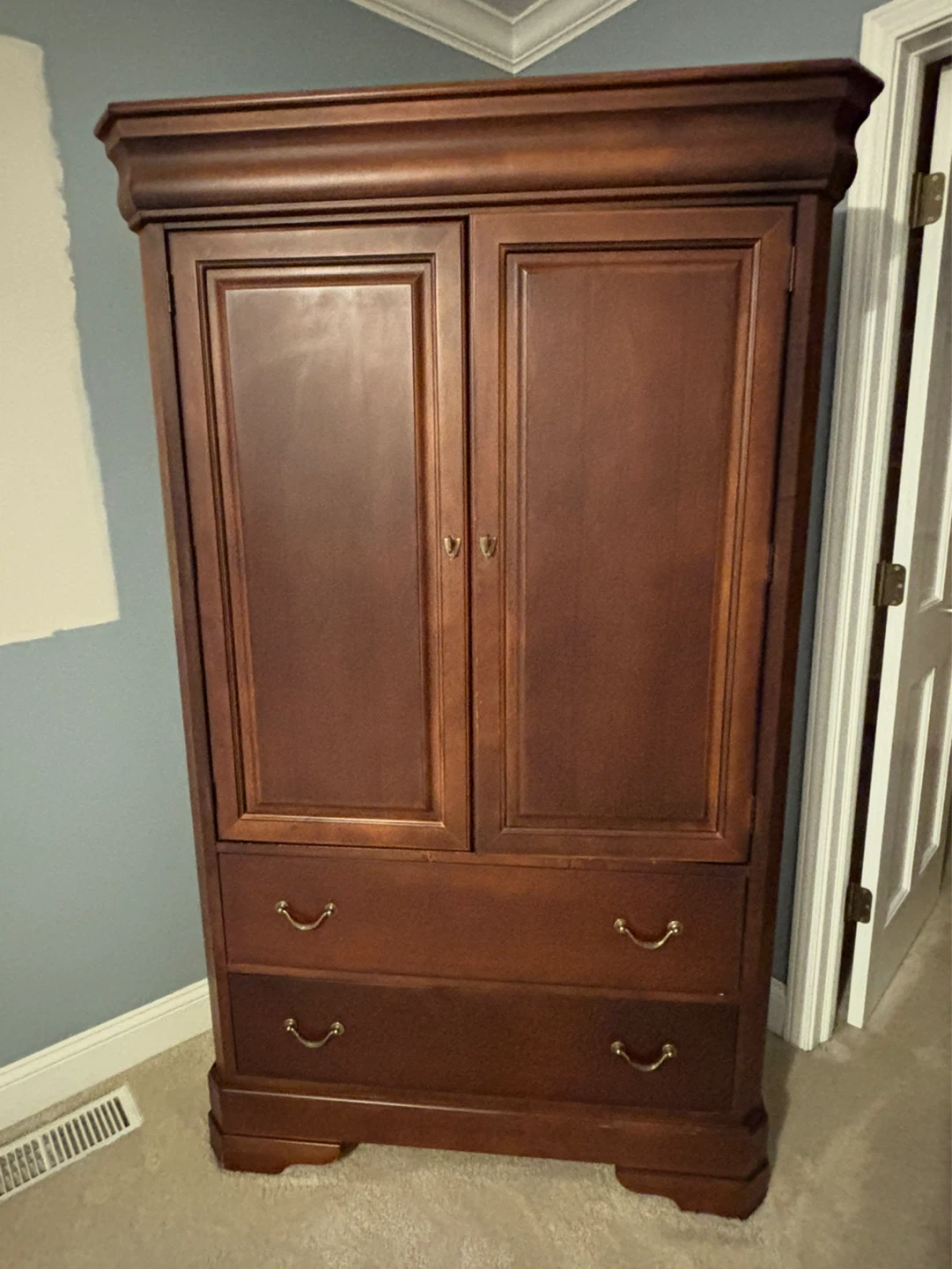 Wooden Armoire with Drawers