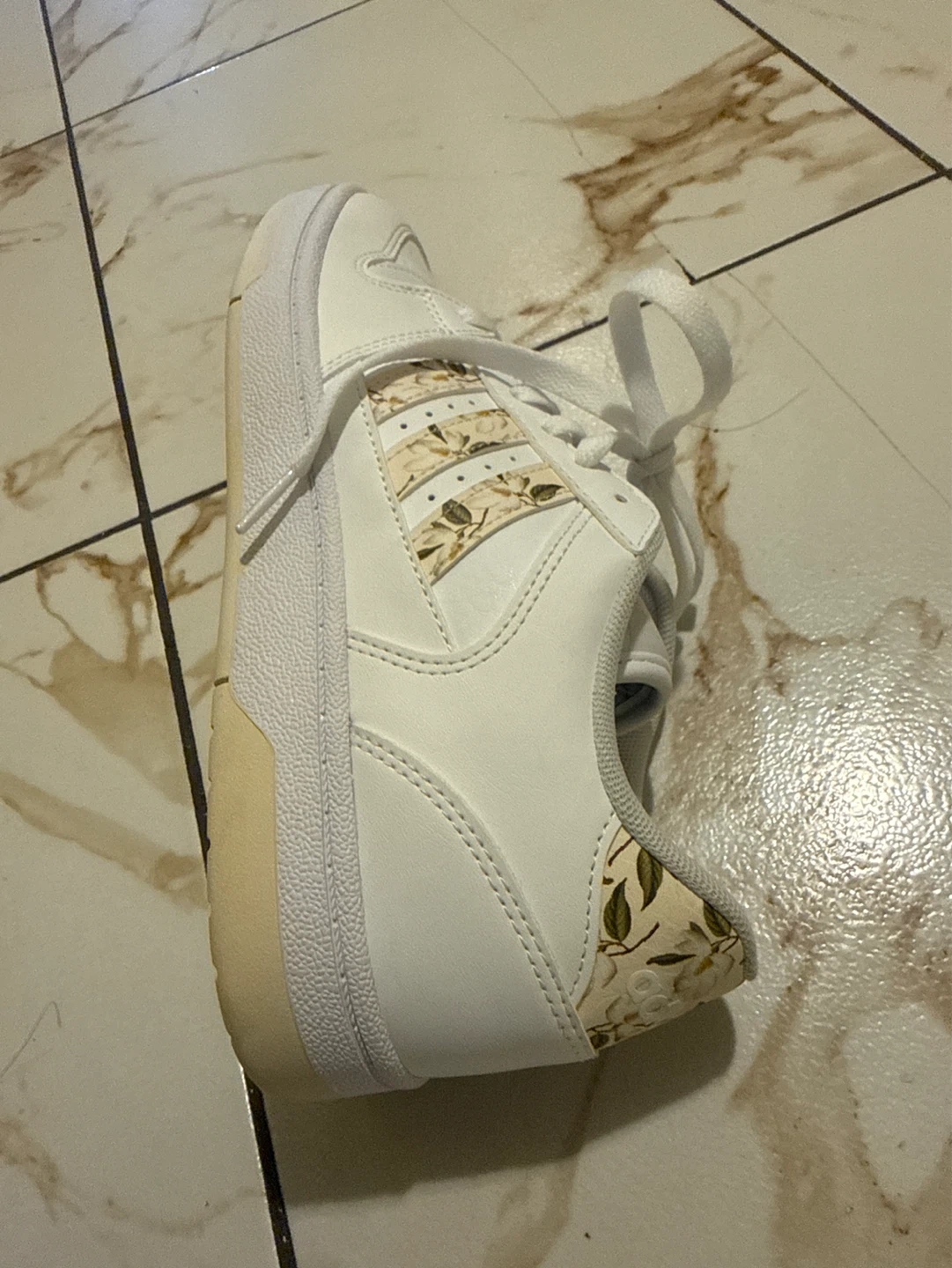 Adidas Women's Sneakers White Floral Accents