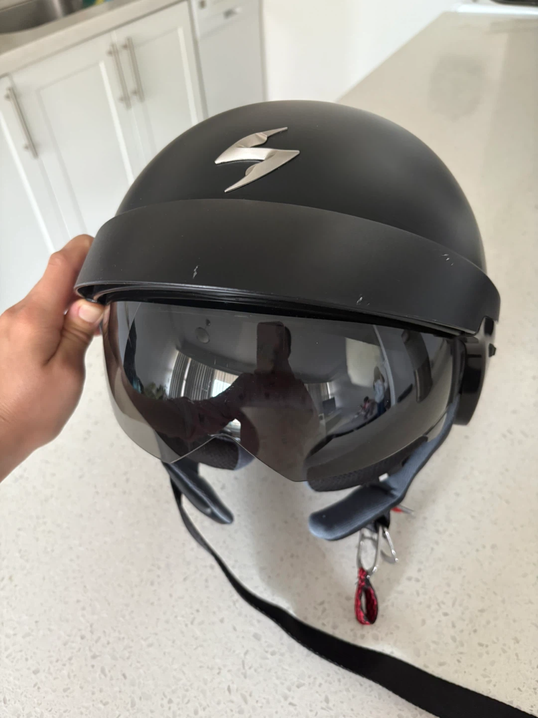Scorpion Motorcycle Helmet with Skulls Graphic - Size S