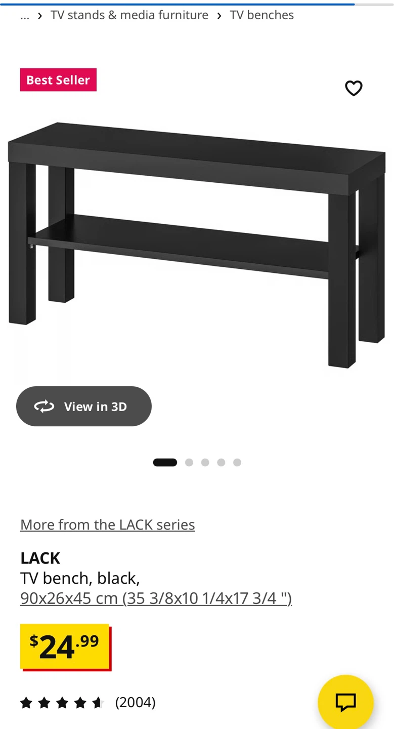 IKEA LACK TV Bench - Black