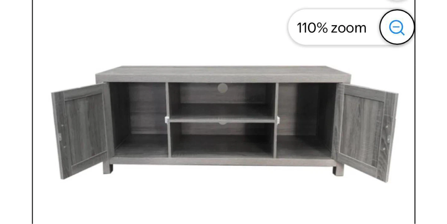 TV Stand with Storage - Grey Wood Finish - photo 4
