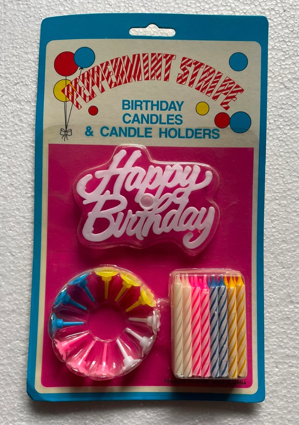 Happy Birthday Candles & Holders Set