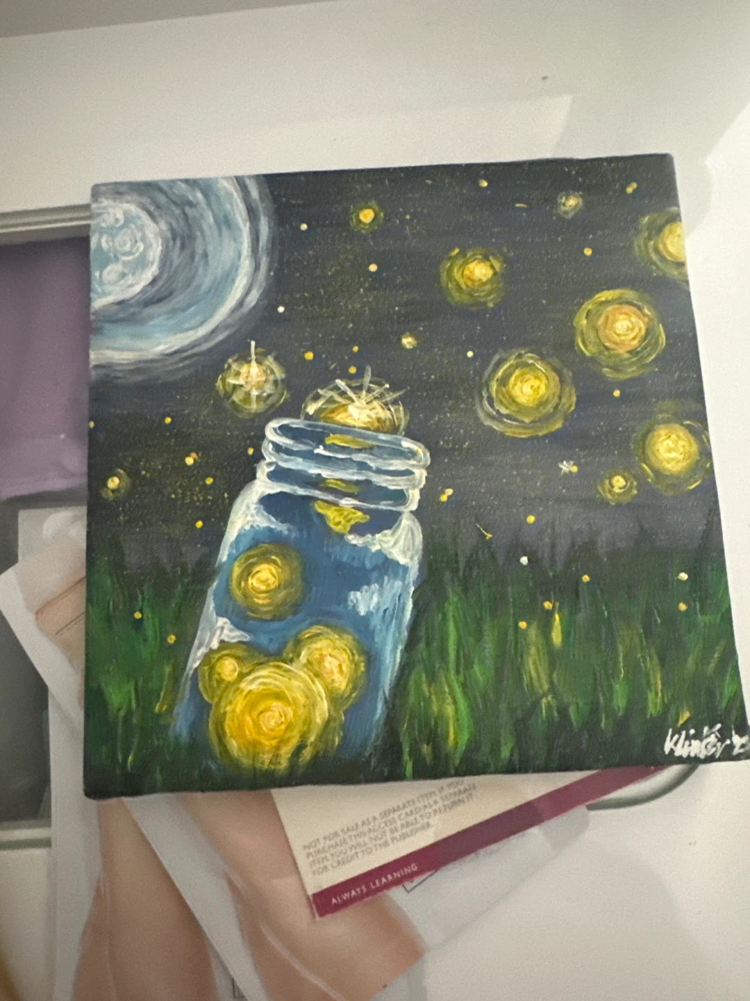 Acrylic Paintings - Hot Air Balloons & Fireflies - photo 2