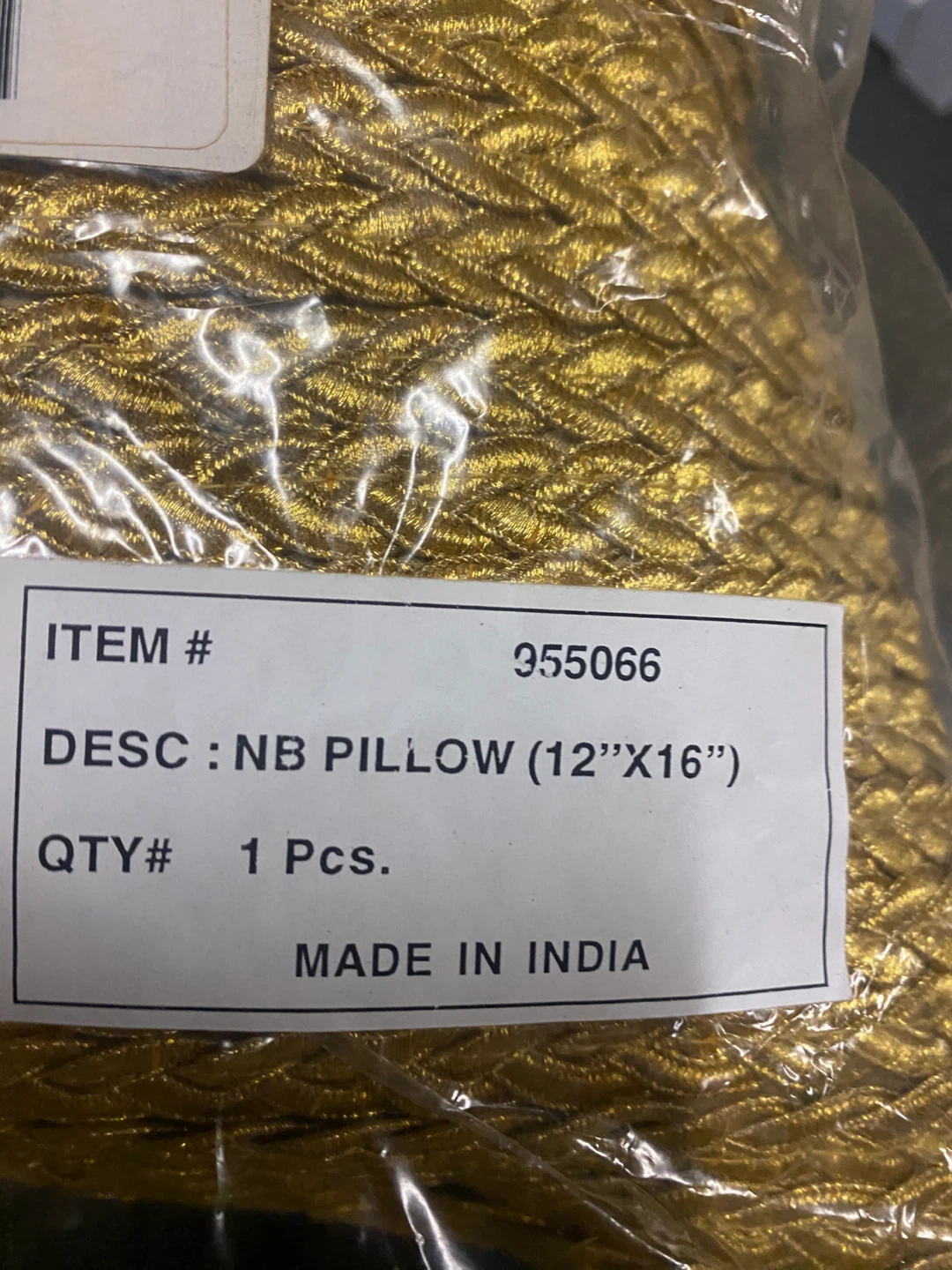 NB Pillow 12"X16" Gold