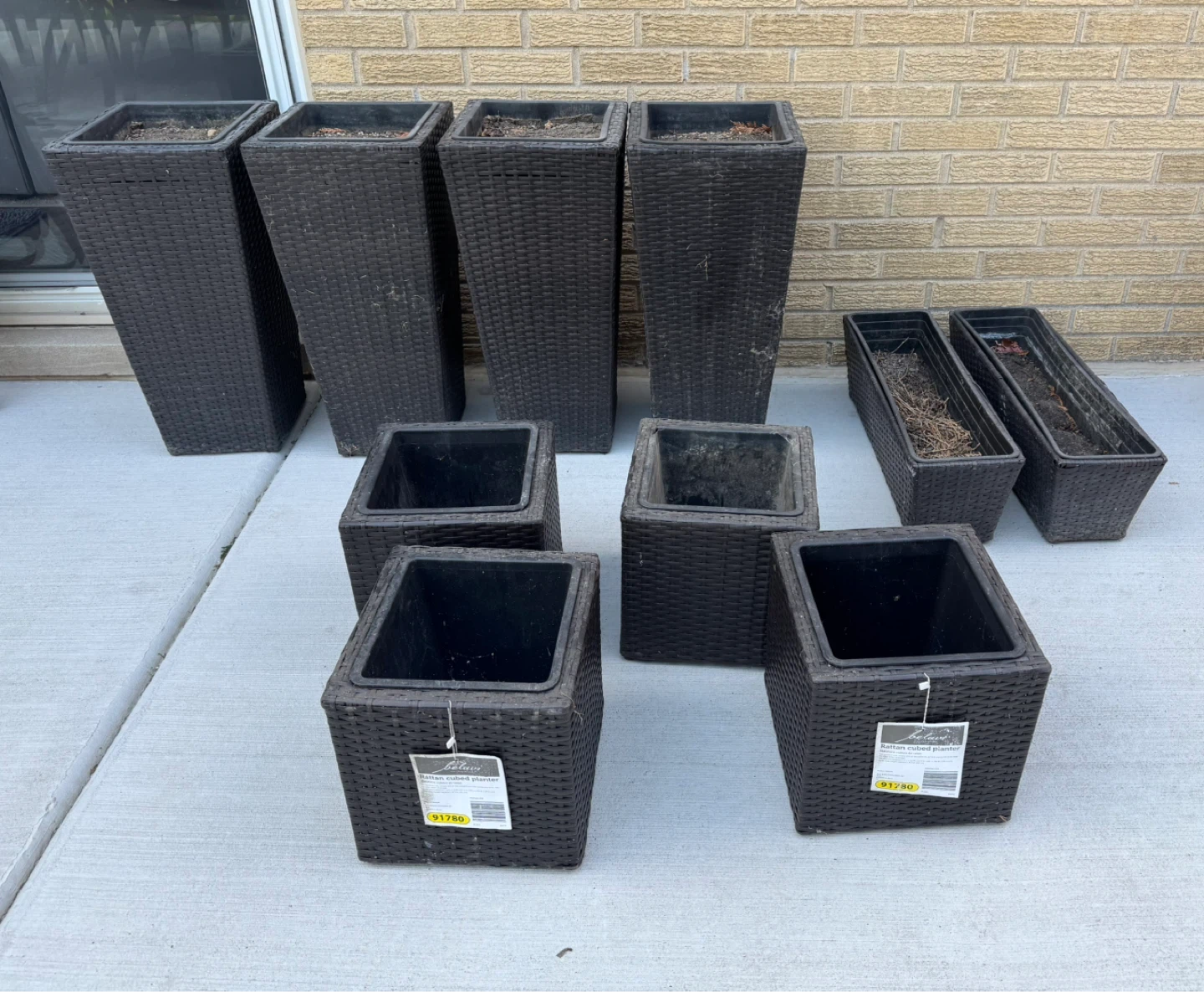 Belavi Rattan Wicket Cubed Planters (10)