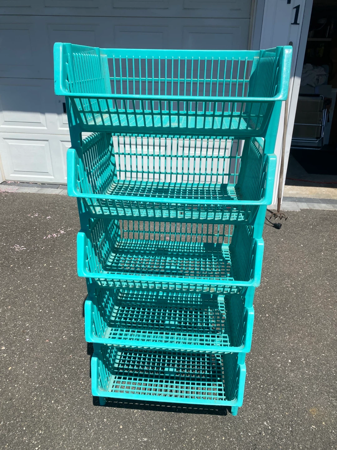 Teal 5-Tier Stackable Storage Baskets
